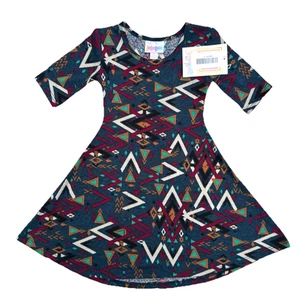 Girls Short Slv Swing Dress Sz 2 (szs 2-4) Lightweight Multicolor Adeline NWT - Picture 1 of 9