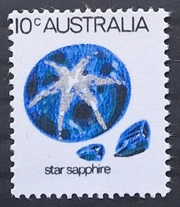 1974 Australia 10c Star Sapphire stamp P15X14 MUH PRINTED on Gum Side Cat £50.00 - Picture 1 of 2