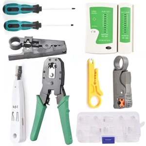 RJ45 Crimping Tool Cable Tester Multi-Functional Network Cable Kit Home - Afbeelding 1 van 11