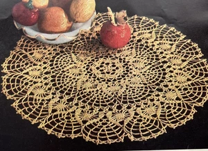 Vintage 1950s Knit & Crochet Pattern GOLDEN CITRUS 21" Table Topper DOILY - Picture 1 of 1