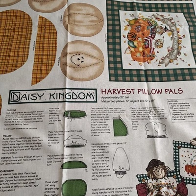 Almohada Cosecha Reino Margarita De Colección Pals Panel de Tela Espantapájaros Calabaza Corte y Coser Foto 1 de 4