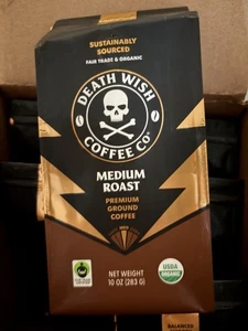 Death Wish Caffè Bio Macinato Medio Tostato 6 Confezioni 10 oz Scad. 12/25 - Foto 1 di 3