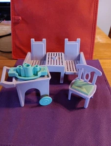 Vintage Playskool Dollhouse Furniture CART Patio Chair Purple Loving Family - Picture 1 of 6