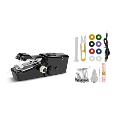 Handheld Mini Sewing Machine Stitch Electric Compact Tool w/ Sewing Accessories - Image 1 of 4