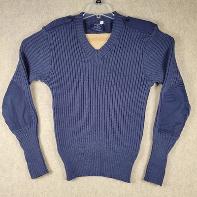 Vtg USAF Citadel Wool Sweater Mens 42 Blue Commando V-Neck Outdoor Casual - Image 1 of 4