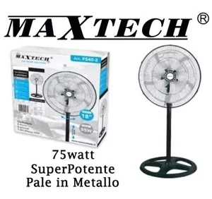 Ventilatore a Piantana 18″ 75W Silenzioso 5 pale In Metallo MaxTech - Foto 1 di 1