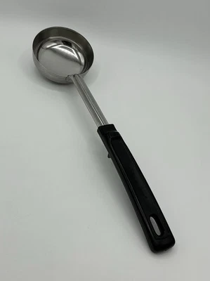 Vollrath 61177 “Grip ‘n Serv” Spoodle Black Handled 6 Ounce Solid Stainless USA - Image 1 of 4