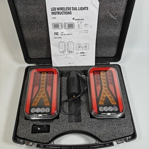 Wireless LED Trailer Rear Lights Kit 2PCS Rechargeable Universal LED Turn Brake - Bild 1 von 12