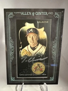 Tom Glavine #07/10 Marco Plateado Automático Mini Negro 2023 Topps Allen Ginter Braves - Imagen 1 de 4