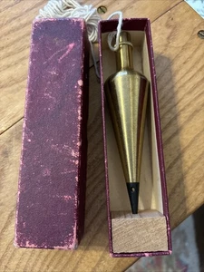 Vintage Post Plumb Bob 12 Oz. Messing 3406 Neu im Karton - Bild 1 von 5