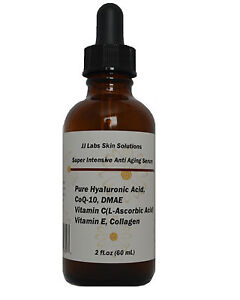 Super Intensive Anti-Aging Serum- HA,CoQ-10, Vitamin C+E, Collagen, DMAE 2.3 oz