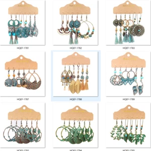 New 3Pair/Set Vintage Bronze Women Multi-styles Drop Dangle Hook Earring Jewelry - Picture 1 of 44
