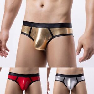 Breathable Pouch Men's Faux Leather Underwear Lightweight and Comfortable