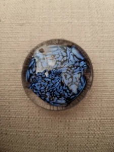 Vintage blau & schwarz Wirbelglas Briefbeschwerer Top Zustand 🙂 ️✿️ - Bild 1 von 7