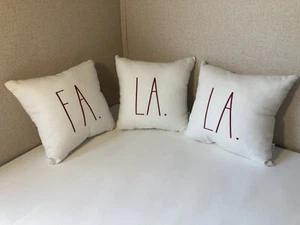 Rae Dunn Fa La La Set Of 3 Pillow Christmas Holiday Decorative - Picture 1 of 6