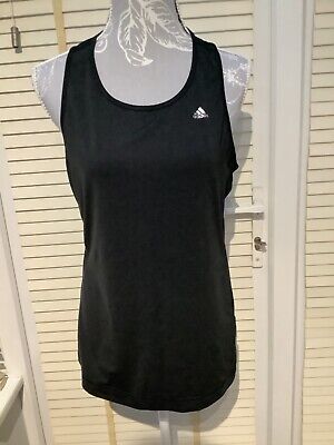 Adidas Black Ladies Training Sports Tank Vest Top Large • 22.24€