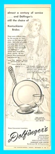 1960 Dolfinger's wedding bride PRINT AD dishes silverware Kentucky - Picture 1 of 3