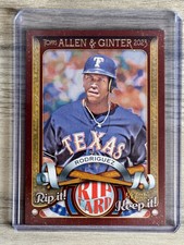 🔥ALEX RODRIGUEZ RANGERS 2023 ALLEN & GINTER RIP CARD /99 (Already Ripped)🔥