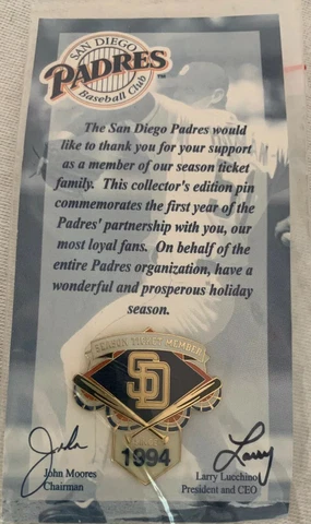 San Diego Padres MLB Season Ticket Member Since 1994 Pin New Cover