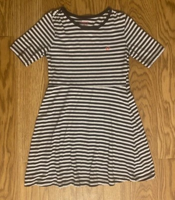 Vintage 90’s Limited Too Girl Size 6x Black White Striped Short Sleeve Dress - Image 1 of 4