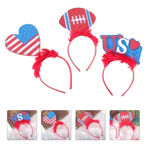 3 Pcs Independence Day Fabric Child 4th of July Hair Hoop Funny Headband - Picture 1 of 12