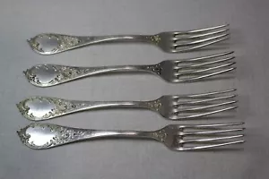 Lazarus Posen 800 Silver Ornate German Flatware Set of 4 Dinner Forks 330 Grams - Picture 1 of 7