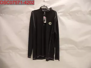 Antigua Big&Tall Men Black GreenBayPackers Tempo Tall 1/2Zip Jacket 3XLT #104260 - Picture 1 of 9