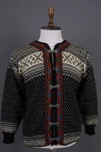 DALE OF NORWAY Multicolor Fair Isle Wool Knit Clasp Ski Cardigan Sweater S / 48 - Picture 1 of 18