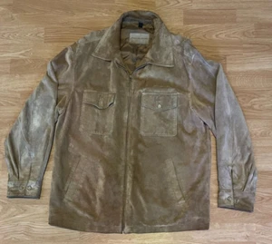 John Ashford Brown Suede 100% Leather Jacket Size Large - Picture 1 of 7