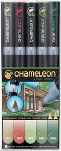 MARCADORES DE TONOS DE COLOR CAMALEÓN - JUEGO DE 5 - TONOS NATURALES - Imagen 1 de 1