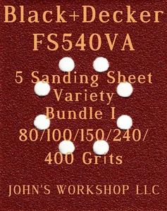 Black+Decker FS540VA - 80/100/150/240/400 Grits - 5 Sandpaper Variety Bundle I - Picture 1 of 2