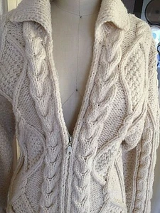 Swedish Hand Knit Sweater (Cardigan) with Swedish 100% Wool, very light and warm - Picture 1 of 10