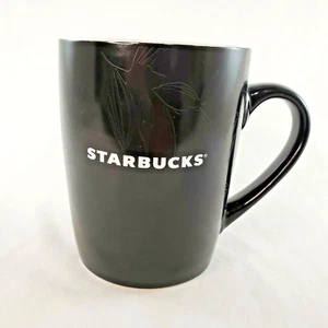 Starbucks Kaffee Tee Becher Tasse schwarz geprägtes Blumenmuster 2020 10 oz - Bild 1 von 8
