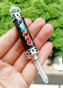 Black Agate Rock Quartz Stone Pendant Chakra Energy Reiki Healing Amulet - Picture 1 of 1