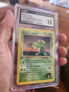 (POP 41) CGC 10 GEM MINT 2000 Pokemon Gym Heroes Erika’s Oddish 78/132 Card - Picture 1 of 8
