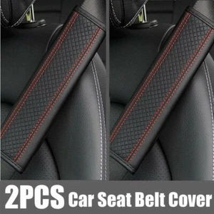 2x Car Seat Belt Cover Strap Pad Shoulder Comfort Cushion Accessories Red& Black - Foto 1 di 12