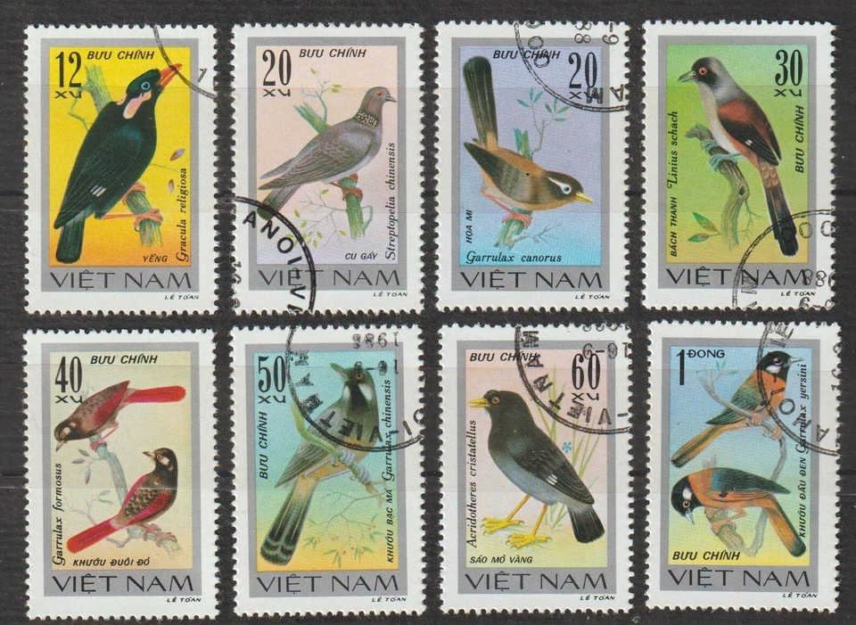 1978 Vietnam Stamps Songbirds Scott # 913-920  Cto NH - Image 1 of 1
