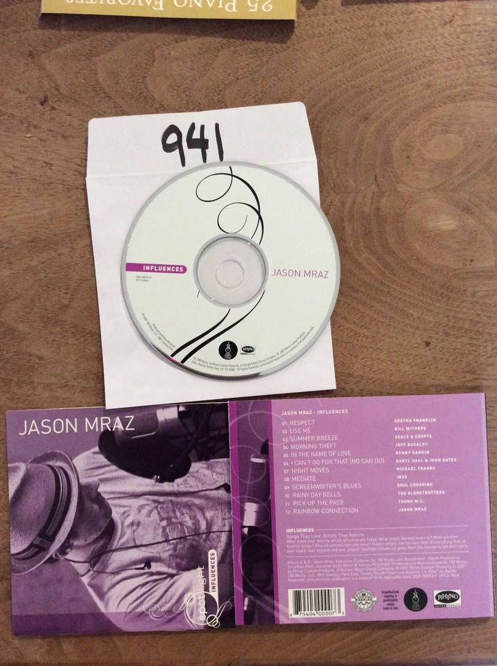 Influences by Jason Mraz- CD Disc and Artwork ONLY No Case No Tracking #941 - Image 1 of 1