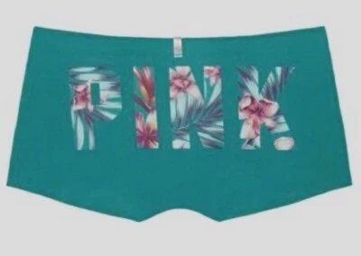 NWT Victoria’s Secret Pink boyshort panties PINK logo Shortie VS tropical floral — 第 1/4 张图片
