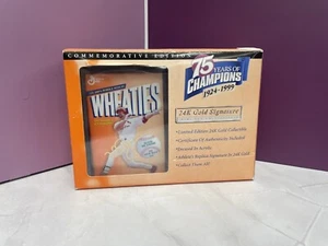 Caja Wheaties 75 Años de Campeones Oro 24K Firma Mini Wheaties Mark McGwire - Imagen 1 de 2