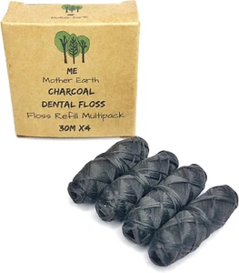 Vegan Biodegradable Bamboo Charcoal Dental Floss Refill Refill | Natural Candeli - Picture 1 of 5