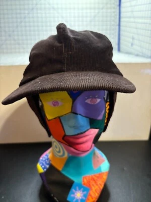 Gorra de Pana Marrón ��Hecha en EE. UU. De Colección Ajustada Talla Grande Oreja Solapa Foto 1 de 4