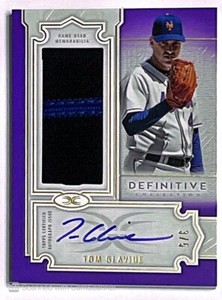 2020 Topps Definitive Collection Purple Tom Glavine PATCH AUTO 3/5 METS