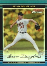 2002 Bowman Chrome Gold Refractors Orioles Baseball Card #278 Sean Douglass /50