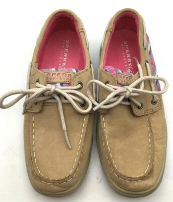 Top Sperry para Niña Sider Tostado Cuadros Rosa Púrpura Blanco Talla 1 Nuevo Envío Gratis LEER Foto 1 de 4