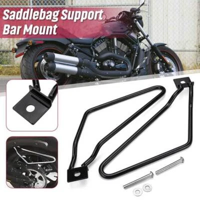 Universal Motorbike Motorcycle Saddle Bag Mount Bracket Bars Pannier Holder Rack - Image 1 of 4