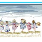 Girls On The Beach Cross Stitch Kits 14 Ct/11 Ct Pre Printed Or Counted Kits