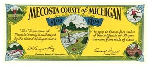 Billete de 1 dólar del condado de Michigan de Mecosta 1933 565-1-B No.14194 (D60127) - Imagen 1 de 2