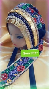 Traditional Palestinian Headdress Embroidery wedding Hena Hand Made Nice Item - Picture 1 of 1