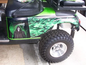 Reaper Skull Flame Golf Cart Graphics Decal Decals EZGO Club Car Yamaha Flames - Bild 1 von 8
